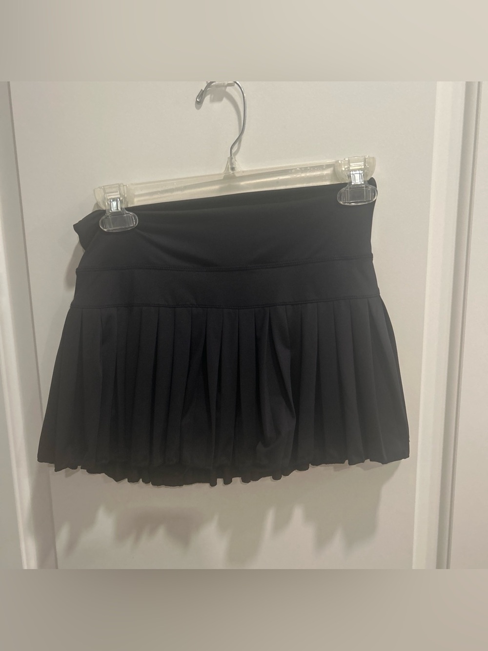 Goldhinge Black Pleated Mini Skirt with Wide Waistband